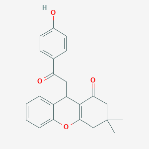 molecular formula C23H22O4 B4941368 9-[2-(4-hydroxyphenyl)-2-oxoethyl]-3,3-dimethyl-2,3,4,9-tetrahydro-1H-xanthen-1-one 