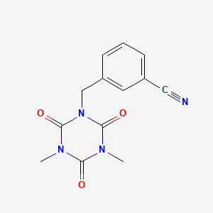 molecular formula C13H12N4O3 B4941375 3-[(3,5-dimethyl-2,4,6-trioxo-1,3,5-triazinan-1-yl)methyl]benzonitrile 