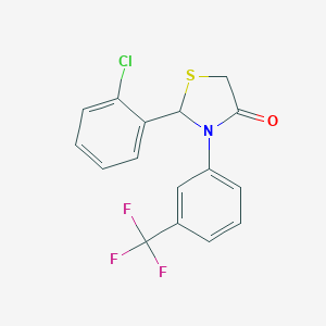 molecular formula C16H11ClF3NOS B494138 2-(2-Chlorophenyl)-3-[3-(trifluoromethyl)phenyl]-1,3-thiazolidin-4-one 
