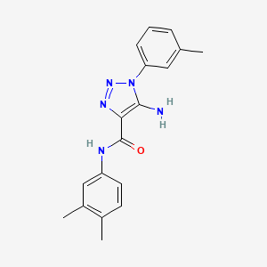 molecular formula C18H19N5O B4941383 5-amino-N-(3,4-dimethylphenyl)-1-(3-methylphenyl)-1H-1,2,3-triazole-4-carboxamide 