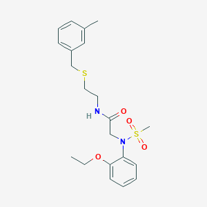 molecular formula C21H28N2O4S2 B4941387 N~2~-(2-ethoxyphenyl)-N~1~-{2-[(3-methylbenzyl)thio]ethyl}-N~2~-(methylsulfonyl)glycinamide 