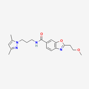 molecular formula C19H24N4O3 B4941394 N-[3-(3,5-dimethyl-1H-pyrazol-1-yl)propyl]-2-(2-methoxyethyl)-1,3-benzoxazole-6-carboxamide 