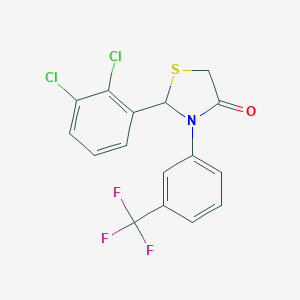 molecular formula C16H10Cl2F3NOS B494140 2-(2,3-Dichlorophenyl)-3-[3-(trifluoromethyl)phenyl]-1,3-thiazolidin-4-one 