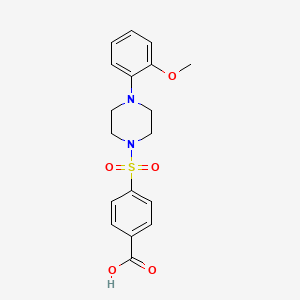 molecular formula C18H20N2O5S B4941401 4-{[4-(2-methoxyphenyl)-1-piperazinyl]sulfonyl}benzoic acid 