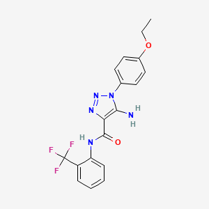 molecular formula C18H16F3N5O2 B4941422 5-amino-1-(4-ethoxyphenyl)-N-[2-(trifluoromethyl)phenyl]-1H-1,2,3-triazole-4-carboxamide 