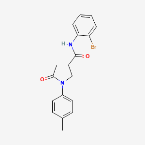 molecular formula C18H17BrN2O2 B4941430 N-(2-bromophenyl)-1-(4-methylphenyl)-5-oxo-3-pyrrolidinecarboxamide 