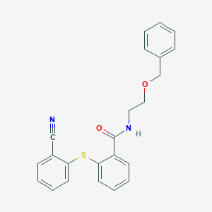 molecular formula C23H20N2O2S B4941442 N-[2-(benzyloxy)ethyl]-2-[(2-cyanophenyl)thio]benzamide 