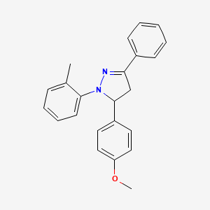 molecular formula C23H22N2O B4941448 5-(4-methoxyphenyl)-1-(2-methylphenyl)-3-phenyl-4,5-dihydro-1H-pyrazole 