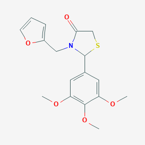 molecular formula C17H19NO5S B494145 3-(2-Furylmethyl)-2-(3,4,5-trimethoxyphenyl)thiazolidin-4-one 