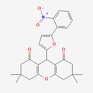 molecular formula C27H27NO6 B4941466 3,3,6,6-tetramethyl-9-[5-(2-nitrophenyl)-2-furyl]-3,4,5,6,7,9-hexahydro-1H-xanthene-1,8(2H)-dione 