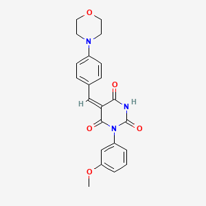 molecular formula C22H21N3O5 B4941477 1-(3-methoxyphenyl)-5-[4-(4-morpholinyl)benzylidene]-2,4,6(1H,3H,5H)-pyrimidinetrione 