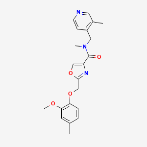 molecular formula C21H23N3O4 B4941485 2-[(2-methoxy-4-methylphenoxy)methyl]-N-methyl-N-[(3-methyl-4-pyridinyl)methyl]-1,3-oxazole-4-carboxamide 