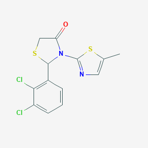molecular formula C13H10Cl2N2OS2 B494153 2-(2,3-Dichlorophenyl)-3-(5-methyl-1,3-thiazol-2-yl)-1,3-thiazolidin-4-one 