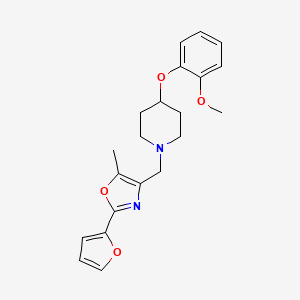 molecular formula C21H24N2O4 B4941535 1-{[2-(2-furyl)-5-methyl-1,3-oxazol-4-yl]methyl}-4-(2-methoxyphenoxy)piperidine 