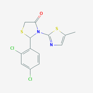 molecular formula C13H10Cl2N2OS2 B494154 2-(2,4-Dichlorophenyl)-3-(5-methyl-1,3-thiazol-2-yl)-1,3-thiazolidin-4-one 