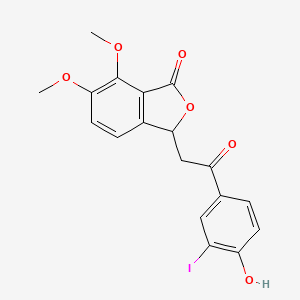 3-[2-(4-hydroxy-3-iodophenyl)-2-oxoethyl]-6,7-dimethoxy-2-benzofuran-1(3H)-one