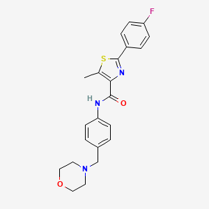 molecular formula C22H22FN3O2S B4941561 2-(4-fluorophenyl)-5-methyl-N-[4-(4-morpholinylmethyl)phenyl]-1,3-thiazole-4-carboxamide 