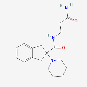 molecular formula C18H25N3O2 B4941566 N-(3-amino-3-oxopropyl)-2-(1-piperidinyl)-2-indanecarboxamide 