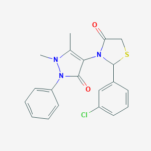 2-(3-chlorophenyl)-3-(1,5-dimethyl-3-oxo-2-phenyl-2,3-dihydro-1H-pyrazol-4-yl)-1,3-thiazolidin-4-one