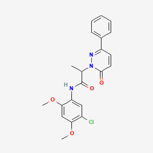 molecular formula C21H20ClN3O4 B4941596 N-(5-chloro-2,4-dimethoxyphenyl)-2-(6-oxo-3-phenyl-1(6H)-pyridazinyl)propanamide 