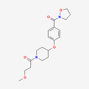 molecular formula C19H26N2O5 B4941609 4-[4-(2-isoxazolidinylcarbonyl)phenoxy]-1-(3-methoxypropanoyl)piperidine 