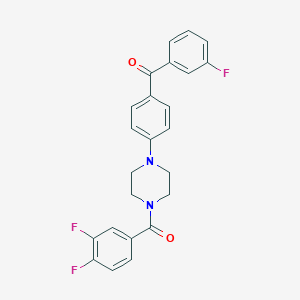 molecular formula C24H19F3N2O2 B4941639 {4-[4-(3,4-difluorobenzoyl)-1-piperazinyl]phenyl}(3-fluorophenyl)methanone 