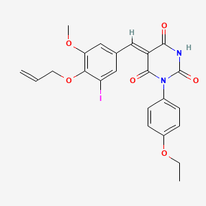 molecular formula C23H21IN2O6 B4941664 5-[4-(allyloxy)-3-iodo-5-methoxybenzylidene]-1-(4-ethoxyphenyl)-2,4,6(1H,3H,5H)-pyrimidinetrione 