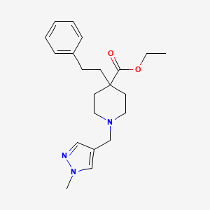molecular formula C21H29N3O2 B4941673 ethyl 1-[(1-methyl-1H-pyrazol-4-yl)methyl]-4-(2-phenylethyl)-4-piperidinecarboxylate 