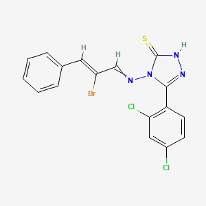 molecular formula C17H11BrCl2N4S B4941677 4-[(2-bromo-3-phenyl-2-propen-1-ylidene)amino]-5-(2,4-dichlorophenyl)-4H-1,2,4-triazole-3-thiol 
