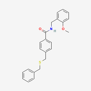 molecular formula C23H23NO2S B4941685 4-[(benzylthio)methyl]-N-(2-methoxybenzyl)benzamide 