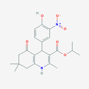 molecular formula C22H26N2O6 B4941704 isopropyl 4-(4-hydroxy-3-nitrophenyl)-2,7,7-trimethyl-5-oxo-1,4,5,6,7,8-hexahydro-3-quinolinecarboxylate 