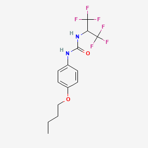 molecular formula C14H16F6N2O2 B4941708 N-(4-butoxyphenyl)-N'-[2,2,2-trifluoro-1-(trifluoromethyl)ethyl]urea 