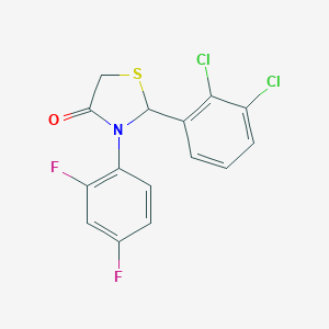molecular formula C15H9Cl2F2NOS B494171 2-(2,3-Dichlorophenyl)-3-(2,4-difluorophenyl)-1,3-thiazolidin-4-one 