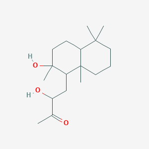 molecular formula C18H32O3 B4941721 3-hydroxy-4-(2-hydroxy-2,5,5,8a-tetramethyldecahydro-1-naphthalenyl)-2-butanone 