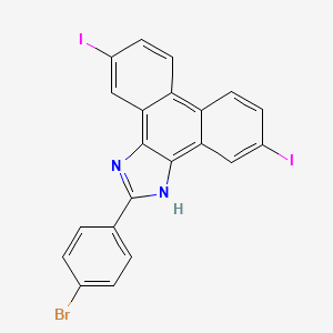 molecular formula C21H11BrI2N2 B4941736 2-(4-bromophenyl)-5,10-diiodo-1H-phenanthro[9,10-d]imidazole 