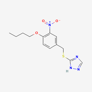 molecular formula C13H16N4O3S B4941746 3-[(4-butoxy-3-nitrobenzyl)thio]-4H-1,2,4-triazole 