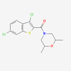 molecular formula C15H15Cl2NO2S B4941752 4-[(3,6-dichloro-1-benzothien-2-yl)carbonyl]-2,6-dimethylmorpholine 