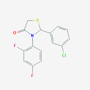 molecular formula C15H10ClF2NOS B494176 2-(3-Chlorophenyl)-3-(2,4-difluorophenyl)-1,3-thiazolidin-4-one 