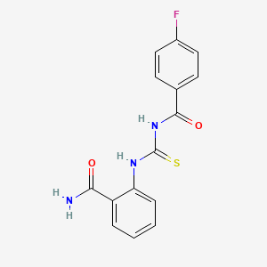 molecular formula C15H12FN3O2S B4941784 2-({[(4-fluorobenzoyl)amino]carbonothioyl}amino)benzamide 