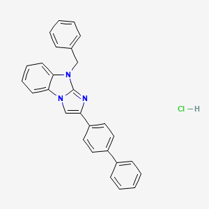 molecular formula C28H22ClN3 B4941791 9-benzyl-2-(4-biphenylyl)-9H-imidazo[1,2-a]benzimidazole hydrochloride 