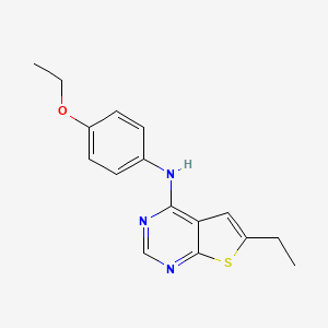 molecular formula C16H17N3OS B4941809 N-(4-ethoxyphenyl)-6-ethylthieno[2,3-d]pyrimidin-4-amine 