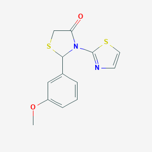molecular formula C13H12N2O2S2 B494181 2-(3-Methoxyphenyl)-3-(1,3-thiazol-2-yl)-1,3-thiazolidin-4-one 