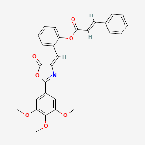 molecular formula C28H23NO7 B4941812 2-{[5-oxo-2-(3,4,5-trimethoxyphenyl)-1,3-oxazol-4(5H)-ylidene]methyl}phenyl 3-phenylacrylate 