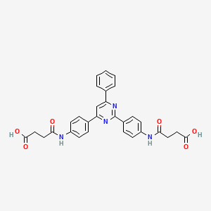 molecular formula C30H26N4O6 B4941813 4,4'-[(6-phenyl-2,4-pyrimidinediyl)bis(4,1-phenyleneimino)]bis(4-oxobutanoic acid) 