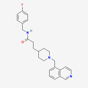 molecular formula C25H28FN3O B4941821 N-(4-fluorobenzyl)-3-[1-(5-isoquinolinylmethyl)-4-piperidinyl]propanamide 