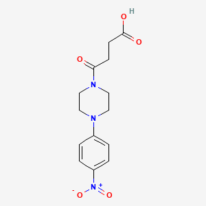 molecular formula C14H17N3O5 B4941832 4-[4-(4-nitrophenyl)-1-piperazinyl]-4-oxobutanoic acid 