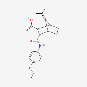 molecular formula C20H25NO4 B4941843 3-{[(4-ethoxyphenyl)amino]carbonyl}-7-(1-methylethylidene)bicyclo[2.2.1]heptane-2-carboxylic acid CAS No. 6132-49-6