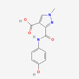 molecular formula C12H11N3O4 B4941846 3-{[(4-hydroxyphenyl)amino]carbonyl}-1-methyl-1H-pyrazole-4-carboxylic acid 