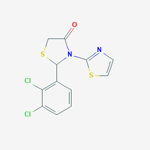 molecular formula C12H8Cl2N2OS2 B494185 2-(2,3-Dichlorophenyl)-3-(1,3-thiazol-2-yl)-1,3-thiazolidin-4-one 