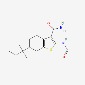molecular formula C16H24N2O2S B4941862 2-(acetylamino)-6-(1,1-dimethylpropyl)-4,5,6,7-tetrahydro-1-benzothiophene-3-carboxamide 